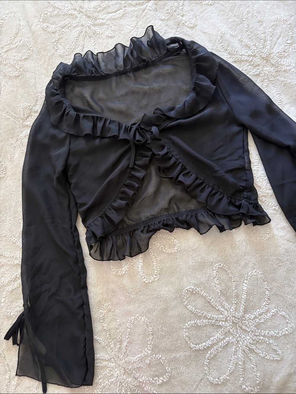 Sheer Ruffle Blouse